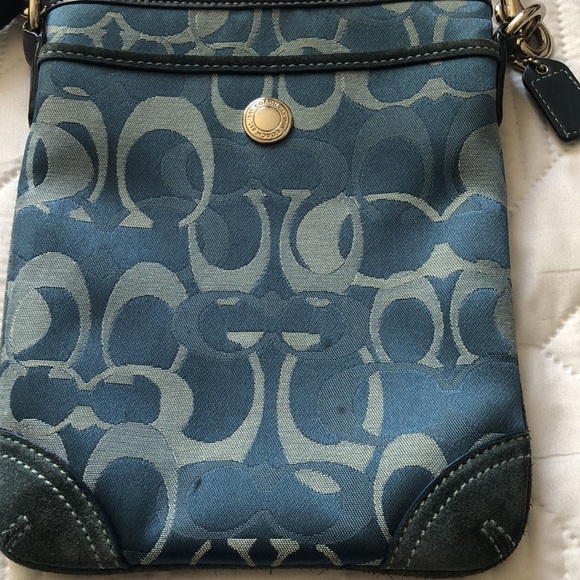 Coach| Mini Crossbody| Adjustable Classic Blue bag logos throughout the purse - Picture 3 of 17